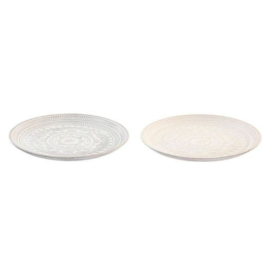 DKD Home Decor Centerpiece DKD Home Decor Grey Beige White Arab MDF Wood (2 enoti) (34 x 34 x 3 cm)