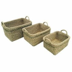 DKD Home Decor Okrasna škatla DKD Home Decor Morska trava (50 x 38 x 25 cm) (3 kosi)