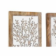 DKD Home Decor Stenska dekoracija DKD Home Decor 20 x 2,5 x 46 cm Drevo rjava bela (2 enoti)