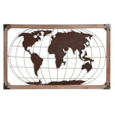 DKD Home Decor Dekorativna slika DKD Home Decor Natural Metal Copper Pinewood World Map (75 x 6 x 46 cm)