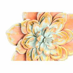 DKD Home Decor Stenska dekoracija DKD Home Decor Flower Blue Metal Orange Shabby Chic (39 x 6 x 39 cm) (2 enoti)