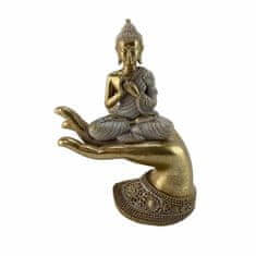 DKD Home Decor Dekorativna slika DKD Home Decor 18 x 9 x 22 cm Grey Golden Buddha Oriental