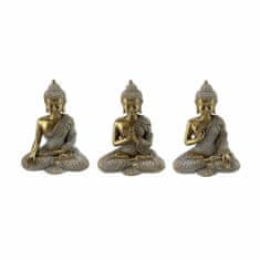 DKD Home Decor Dekorativna figura DKD Home Decor Golden Buddha Resin Oriental (10 x 6 x 12,3 cm) (3 enote)