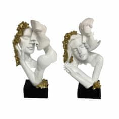 DKD Home Decor Dekorativna figura DKD Home Decor 16 x 8,5 x 30 cm Golden White Par (2 enoti)