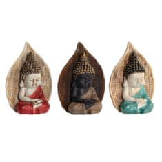 DKD Home Decor Dekorativna figura DKD Home Decor Rdeče rjava Buda Zelena smola Oriental (16,5 x 7,5 x 22,5 cm) (3 enote)