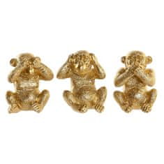 DKD Home Decor Dekorativna figura DKD Home Decor Golden Resin Colonial Monkey (9 x 7,6 x 11 cm) (3 enote)