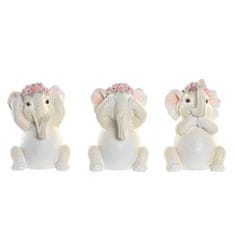 DKD Home Decor Dekorativna figura DKD Home Decor Slon roza bela smola (6 x 6,5 x 10 cm) (3 enote)