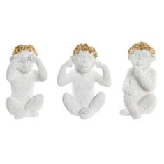 DKD Home Decor Dekorativna figura DKD Home Decor Golden White Resin Colonial Monkey (8 x 10 x 13,5 cm) (3 enote)