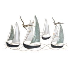 DKD Home Decor Stenska dekoracija DKD Home Decor Yachts Metal Multicolor (87 x 4,4 x 50 cm)