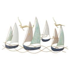 DKD Home Decor Stenska dekoracija DKD Home Decor Yachts Metal Multicolor (87 x 4,4 x 50 cm)