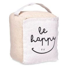 Gift Decor Postavka za vrata Be Happy Beige Bucket Cloth (16 x 19 x 14,5 cm)