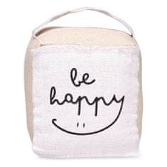 Gift Decor Postavka za vrata Be Happy Beige Bucket Cloth (16 x 19 x 14,5 cm)