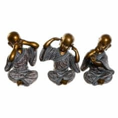 DKD Home Decor Dekorativna figura DKD Home Decor Resin Monk (3 kosi) (25 x 21 x 30 cm)