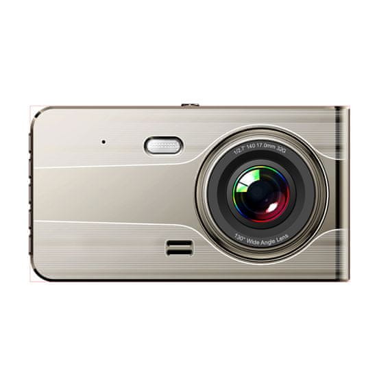 PRO Avtomobilski videorekorder Full HD z G-senzorjem in kamero za vzvratno vožnjo v bež barvi