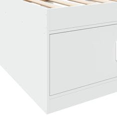 Vidaxl Dnevna postelja s predali bela 100x200 cm inženirski les