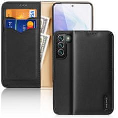 HURTEL Etui ovitek Genuine Leather za Samsung Galaxy S22 + črn