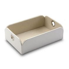 DKD Home Decor Valet Tray Versa White Polyskin Metal Polyester (13 x 6,5 x 20 cm)