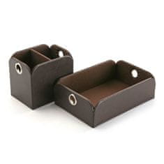 DKD Home Decor Kovinski pladenj Versa Brown Polyskin (13 x 6,5 x 20 cm)