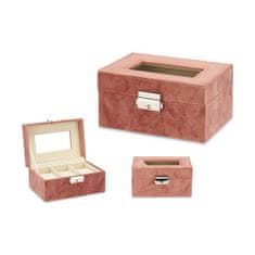 DKD Home Decor Škatla za ure Pink Metal (16 x 8,5 x 11 cm) (6 enot)