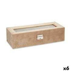 DKD Home Decor Škatla za ure Kovina rjava (30,5 x 8,5 x 11,5 cm) (6 enot)