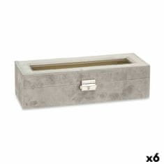 DKD Home Decor Škatla za ure Siva kovina (30,5 x 8,5 x 11,5 cm) (6 enot)