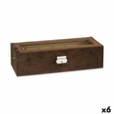 DKD Home Decor Škatla za ure Kovinska rjava (30,5 x 8,5 x 11,5 cm) (6 enot)