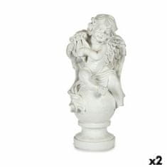 DKD Home Decor Dekorativna figura Angel bela 22 x 22 x 48 cm (2 enoti)