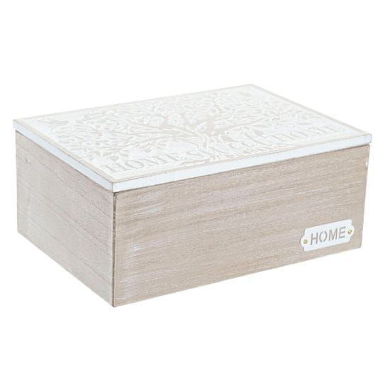 DKD Home Decor Okrasna škatla DKD Home Decor Natural MDF White (24 x 17 x 10 cm)