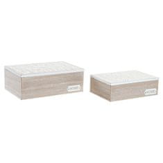 DKD Home Decor Komplet okrasnih škatel DKD Home Decor Natural MDF White (24 x 16 x 8,5 cm)