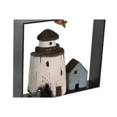 DKD Home Decor Stenska dekoracija DKD Home Decor Kovinska obdelava Starani les Bela mornarsko modra svetilka (15 x 3 x 13 cm) (2 enoti)