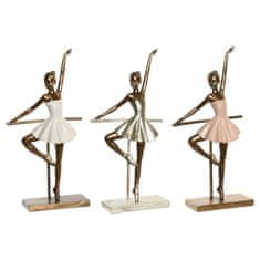 DKD Home Decor Dekorativna figura DKD Home Decor Pink Golden White Resin Ballet Dancer Romantic (17 x 7,5 x 33 cm) (3 enote)