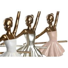 DKD Home Decor Dekorativna figura DKD Home Decor Pink Golden White Resin Ballet Dancer Romantic (17 x 7,5 x 33 cm) (3 enote)