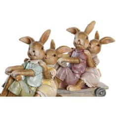 DKD Home Decor Dekorativna figura DKD Home Decor Pink Rabbit Green Resin Shabby Chic (12,5 x 5,5 x 11,5 cm) (2 enoti)