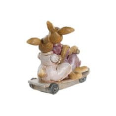 DKD Home Decor Dekorativna figura DKD Home Decor Pink Rabbit Green Resin Shabby Chic (12,5 x 5,5 x 11,5 cm) (2 enoti)