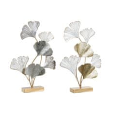 DKD Home Decor Dekorativna figura DKD Home Decor Golden Metal White Leaf of a plant (38 x 7,6 x 56,5 cm) (2 enoti)