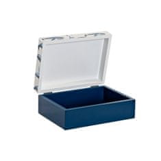 DKD Home Decor Komplet zložljivih škatlic za organiziranje DKD Home Decor Wood Sky blue Navy Blue (20 x 14,5 x 7,5 cm) (2 enoti)