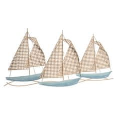 DKD Home Decor Stenska dekoracija DKD Home Decor Modra Bež Multicolor Yachts Mediterranean 95 x 5 x 50 cm 93 x 5 x 50 cm