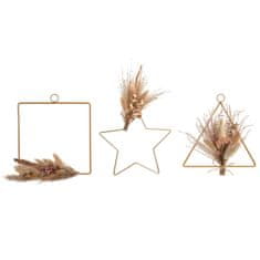 DKD Home Decor Viseča dekoracija DKD Home Decor Flower Golden Metal Cream Light brown (20 x 1 x 20 cm)