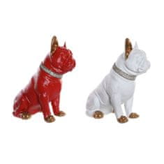 DKD Home Decor Dekorativna figura DKD Home Decor Rdeči buldog Bela smola (26 x 15 x 28,5 cm) (2 enoti)