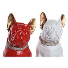 DKD Home Decor Dekorativna figura DKD Home Decor Rdeči buldog Bela smola (26 x 15 x 28,5 cm) (2 enoti)