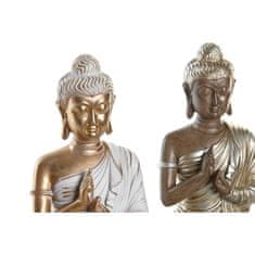 DKD Home Decor Dekorativna figura DKD Home Decor Silver Golden Buddha Resin Oriental (20 x 12,3 x 25,5 cm) (2 enoti)