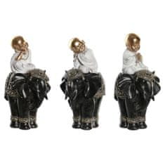 DKD Home Decor Dekorativna figura DKD Home Decor Black Golden White Resin Oriental (14 x 14 x 26 cm) (3 enote)