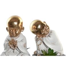 DKD Home Decor Dekorativna figura DKD Home Decor Black Golden White Resin Monk Oriental (24 x 8 x 21 cm) (2 enoti)