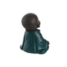 DKD Home Decor Dekorativna figura DKD Home Decor Modra rjava bela smola Monk Oriental (10,5 x 9 x 13,5 cm) (3 enote)