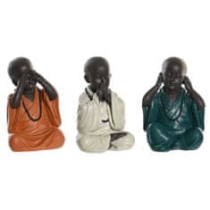 DKD Home Decor Dekorativna figura DKD Home Decor Modro rjava bela smola Monk Oriental (11 x 10,5 x 18 cm) (3 enote)