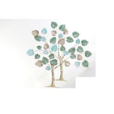 DKD Home Decor Stenska dekoracija DKD Home Decor Drevesa Golden Metal Turquoise (89,5 x 6,4 x 89 cm)