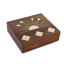 DKD Home Decor Igra s kartami DKD Home Decor Sheesham Brass Rosewood (3 kosi) (13,5 x 13,5 x 4 cm)