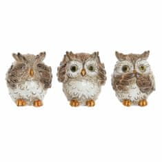 DKD Home Decor Dekorativna figura DKD Home Decor Sova iz smole (7 x 6,5 x 8 cm) (3 kosi)