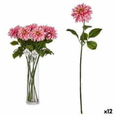 BigBuy Dekorativni cvet Dahlia 15 x 72 x 15 cm roza zelena (12 enot)