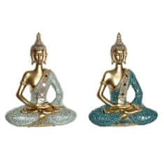 DKD Home Decor Dekorativna figura DKD Home Decor 24 x 11 x 31,2 cm Modra Zlata Buda Turkizna Orientalska (2 enoti)